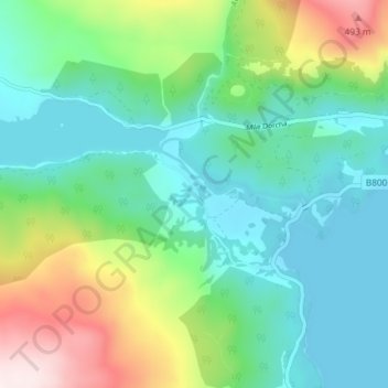 Mapa topográfico Achnacarry, altitude, relevo