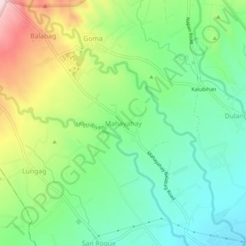 Mapa topográfico Mahayahay, altitude, relevo