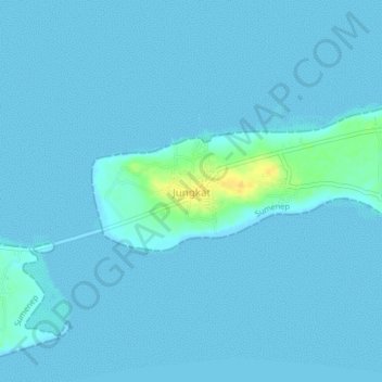 Mapa topográfico Jungkat, altitude, relevo