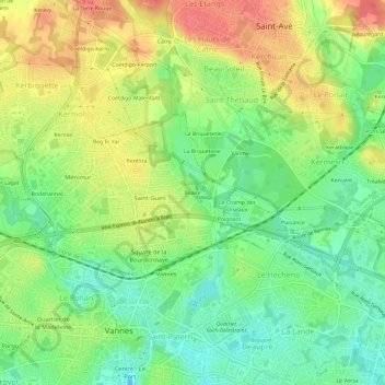 Mapa topográfico Bilaire, altitude, relevo