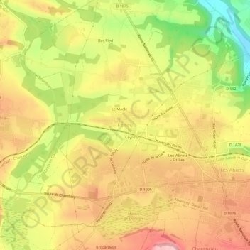 Mapa topográfico Fitilieu, altitude, relevo
