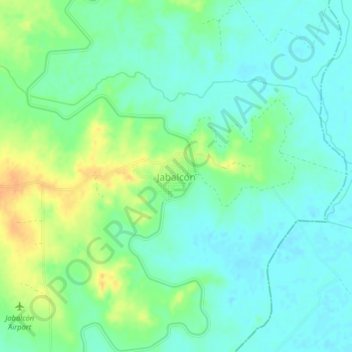 Mapa topográfico Jabalcón, altitude, relevo