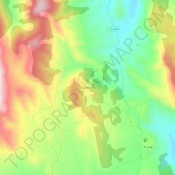 Mapa topográfico Castellazo, altitude, relevo