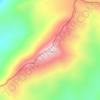 Mapa topográfico Bukit Kelingkang, altitude, relevo