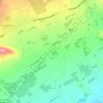 Mapa topográfico Sol del Camp, altitude, relevo