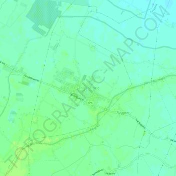 Mapa topográfico San Pancrazio, altitude, relevo