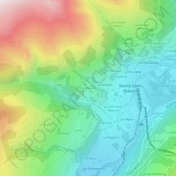 Mapa topográfico Le Villaret, altitude, relevo
