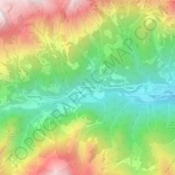 Mapa topográfico Martassina, altitude, relevo