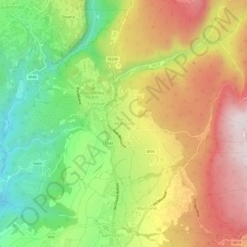 Mapa topográfico Malosco, altitude, relevo