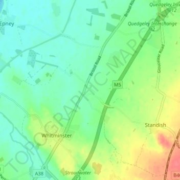 Mapa topográfico Putloe, altitude, relevo