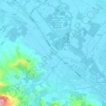 Mapa topográfico Catena, altitude, relevo