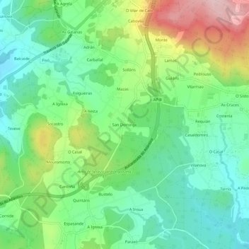 Mapa topográfico San Domingo, altitude, relevo