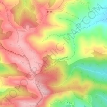Mapa topográfico Lenrique, altitude, relevo
