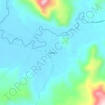 Mapa topográfico Lumpo, altitude, relevo