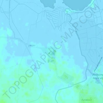 Mapa topográfico Gusevo, altitude, relevo