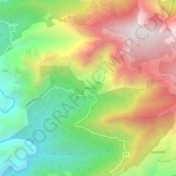 Mapa topográfico Muna, altitude, relevo