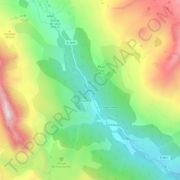 Mapa topográfico Jadis, altitude, relevo