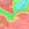 Mapa topográfico Cascades des Vaux de Cernay, altitude, relevo