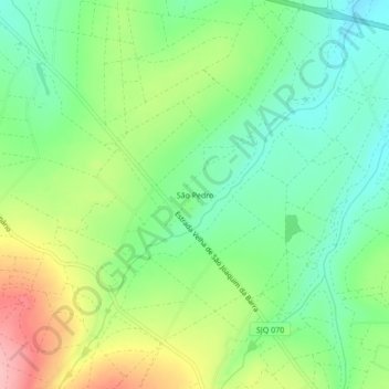 Mapa topográfico São Pedro, altitude, relevo