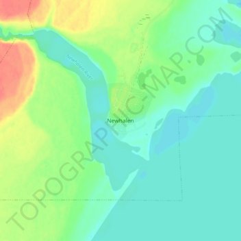 Mapa topográfico Newhalen, altitude, relevo