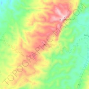 Mapa topográfico Libo, altitude, relevo