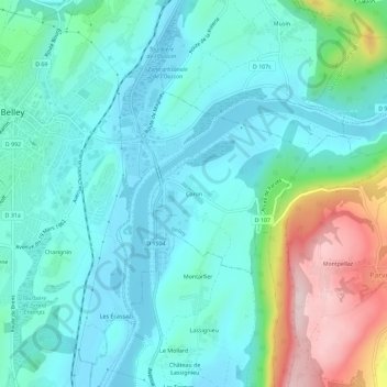 Mapa topográfico Coron, altitude, relevo
