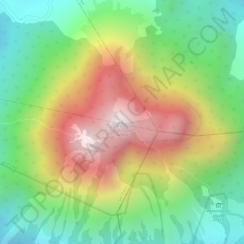 Mapa topográfico Mount San Cristobal, altitude, relevo