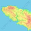 Mapa topográfico Groix Kerlard, altitude, relevo