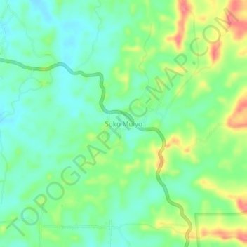 Mapa topográfico Suko Mulyo, altitude, relevo