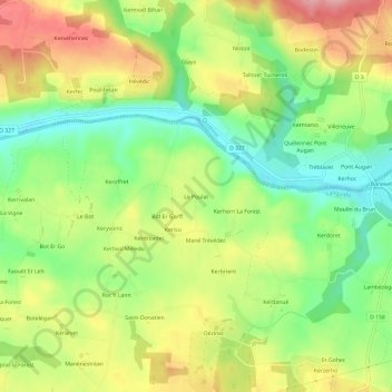 Mapa topográfico Le Poulat, altitude, relevo
