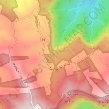 Mapa topográfico Twin Falls, altitude, relevo