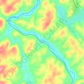 Mapa topográfico Curtis, altitude, relevo