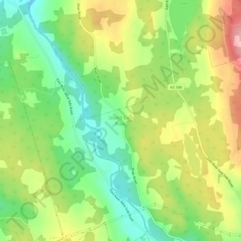 Mapa topográfico Island East River, altitude, relevo
