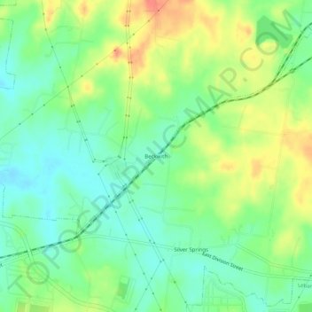 Mapa topográfico Beckwith, altitude, relevo