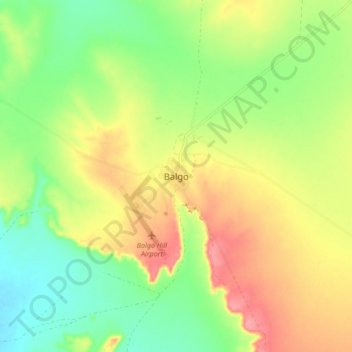 Mapa topográfico Balgo, altitude, relevo