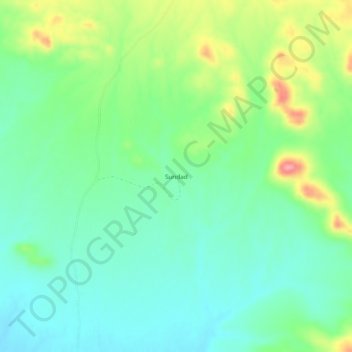 Mapa topográfico Sundad, altitude, relevo