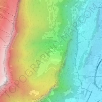 Mapa topográfico La Dionne, altitude, relevo