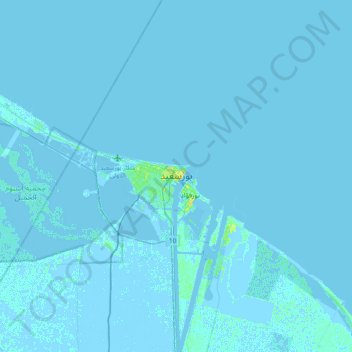 Mapa topográfico Port Said, altitude, relevo