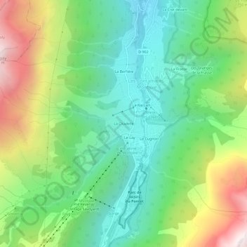 Mapa topográfico La Citadelle, altitude, relevo