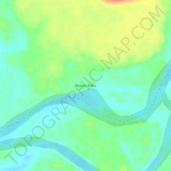 Mapa topográfico Nuevo Italia, altitude, relevo