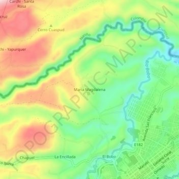 Mapa topográfico María Magdalena, altitude, relevo