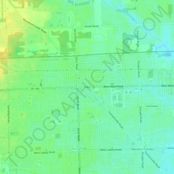 Mapa topográfico Trilby, altitude, relevo
