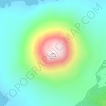 Mapa topográfico Mount Babuyan, altitude, relevo