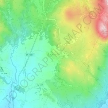 Mapa topográfico Padornelos, altitude, relevo