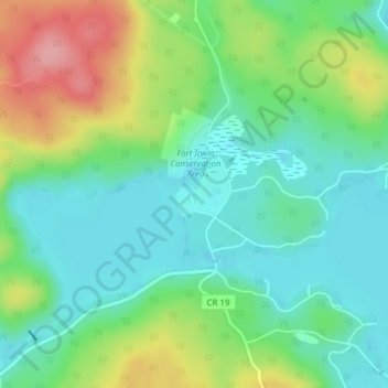 Mapa topográfico Fort Irwin Conservation Area Trail Head, altitude, relevo