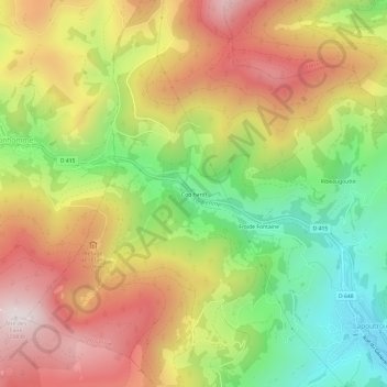 Mapa topográfico Coq hardi, altitude, relevo