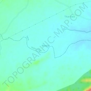 Mapa topográfico Bhadai, altitude, relevo