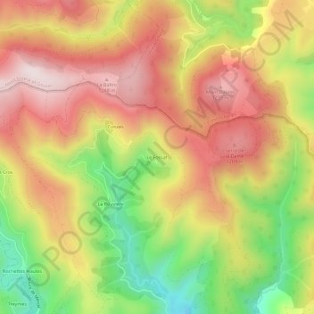 Mapa topográfico Le Fossat, altitude, relevo