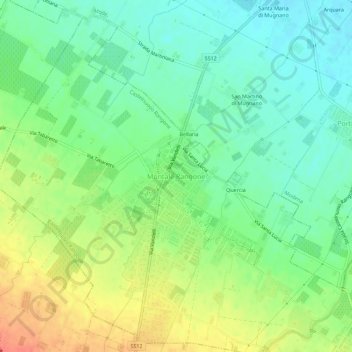 Mapa topográfico Montale Rangone, altitude, relevo