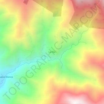 Mapa topográfico La Flor, altitude, relevo